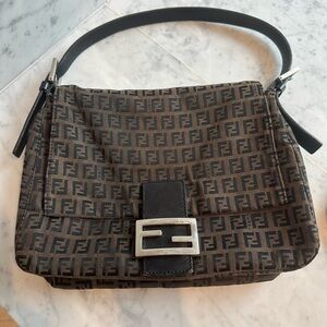 Fendi Black and Brown Mamma Baguette